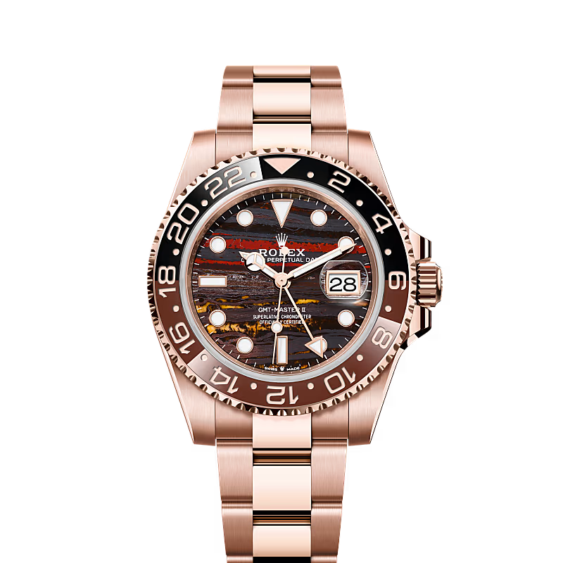 Rolex GMT-Master II Oyster, 40 mm, Everose gold Ref.126715CHNR - Everose Gold “Tiger Iron”