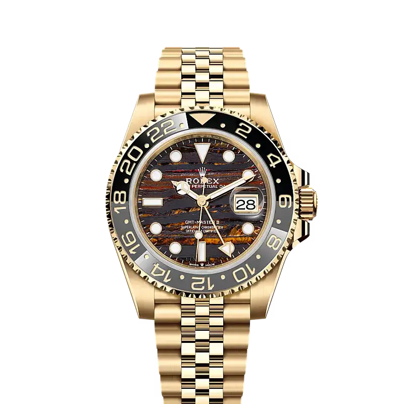 Rolex GMT-Master II Oyster, 40 mm, Yellow gold Ref.126718GRNR - Yellow Gold “Tiger Iron”