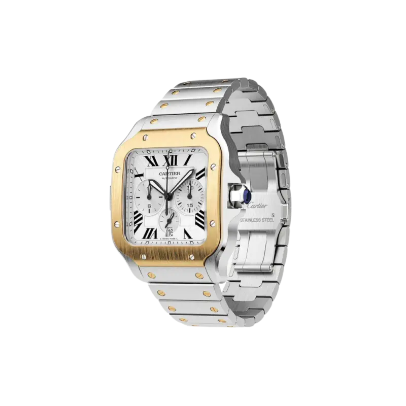 Santos de Cartier XL Chronograph Steel/Gold - Image 2