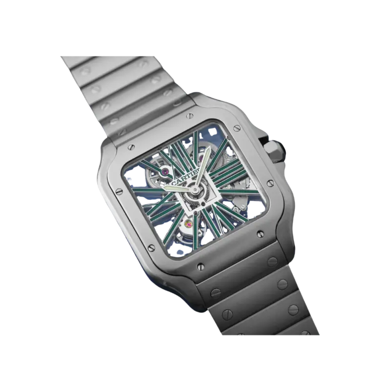 Santos de Cartier Large Skeleton/Green - Image 4